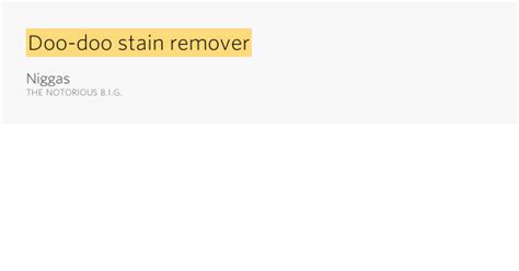 Stain meaning, definition, what is stain: Doo-doo stain remover - Niggas Lyrics Meaning