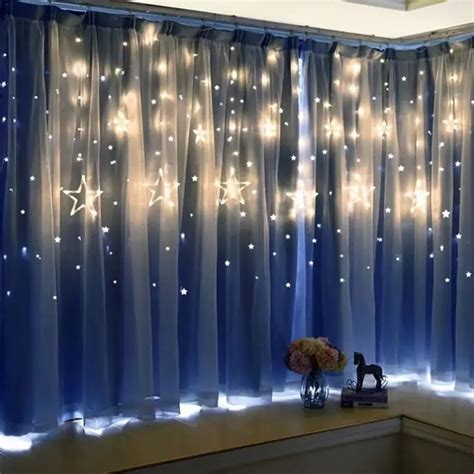Led Lights Five Pointed Star Curtain Light Star Wedding Birthday X Mas