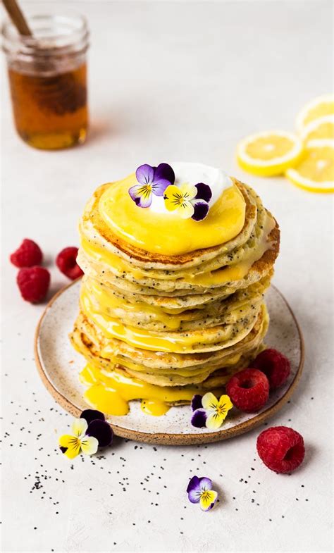 Lemon Ricotta Pancakes With Raw Honey And Lemon Curd By Thefeedfeed