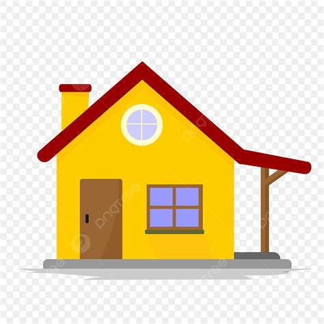 Yellow 2d House 2d Cartoon House Png And Vector With Transparent