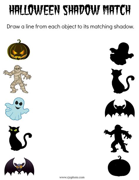 Cjo Photo Printable Halloween Shadow Match Game