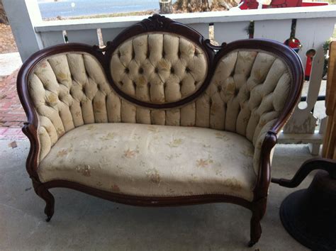 Wood Frame Couch Vintage