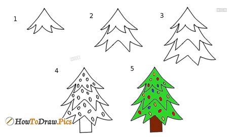 Standard printable step by step. How To Draw Christmas Tree Pictures | Christmas Tree Step by Step Drawing Lessons