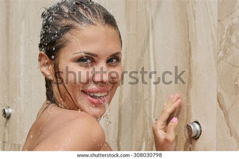 Beautiful Girl Taking Shower Outdoors Stock Photo Shutterstock