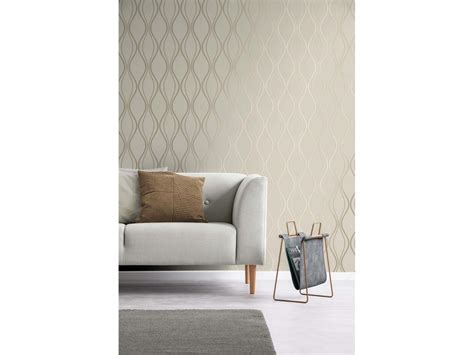 Vymura Luxury Foil Wallcovering Contour Wave Fd42802 Beigegold
