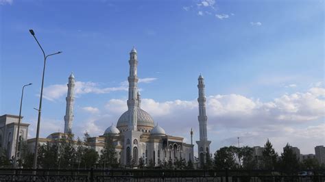 Hazret Sultan Mosque In The Center Of Astana Kazakhstan Stock