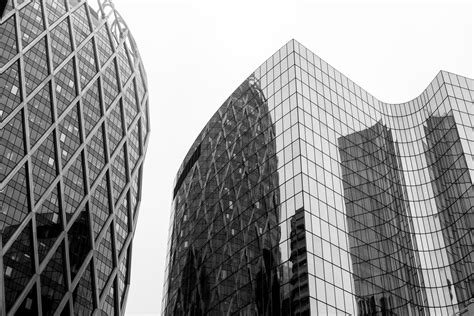 Free Photo Greyscale Photo Of Glass Window Buildings Architecture