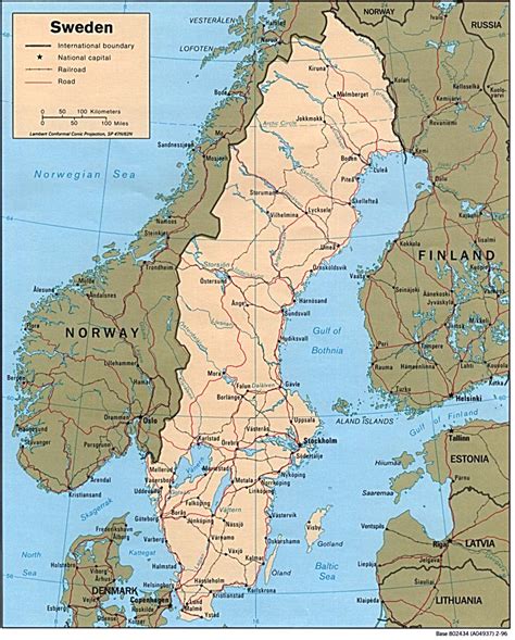 Esquema Simple Mapa De Suecia 3087779 Vector En Vecte