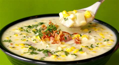 Additional ingredients sometimes used include potatoes, salt pork, fish, seafood and chicken. BACON, CORN & POTATO CHOWDER | Free Recipe Hub