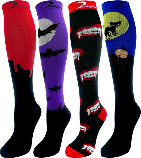 4 Pair Largex Large Colorful Moderate Graduated Compression Socks 15 20 Mmhg Mens And Womens