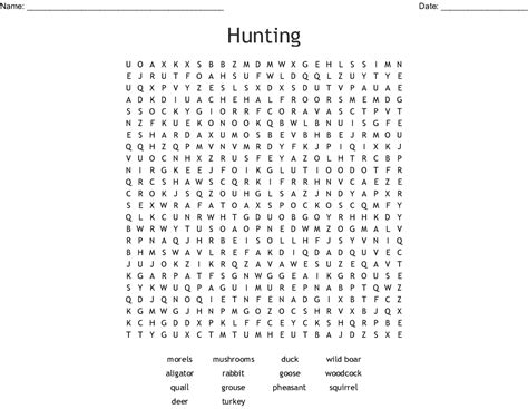 Hunting And Fishing Word Search Wordmint Word Search Printable