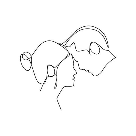 Couple line art, hugging print, man and woman art, love line drawing, abstract lovers wall art, minimalist hug art, romantic bedroom poster. 2020 的 People Falling In Love A Happy Romantic Couple ...