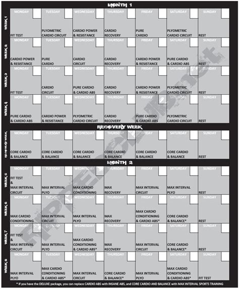 Insanity Workout Schedule And Length Muscle Building Heart Rate