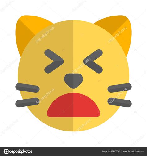 Emoji Chat Fatigué Avec Les Yeux Fermés Partagé Ligne Image Vectorielle