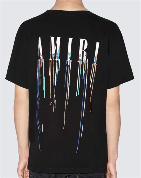Amiri Black Paint Drip Core Logo T Shirt Sply
