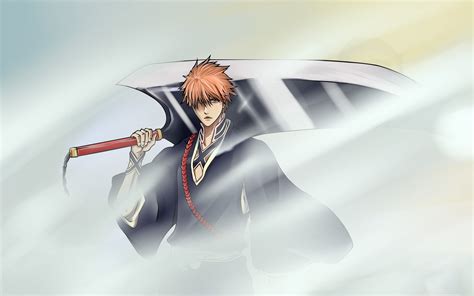 Bleach Ichigo With Zanpakuto Wallpapers Wallpaper Cave