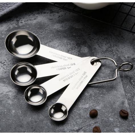 Customized Stainless Steel 4 Piece Measuring Spoon Sets