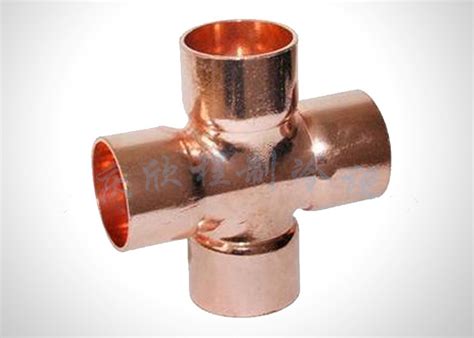 Copper Four Way Cross Refrigeration Pipe Fittings For Plumbing And Hvac