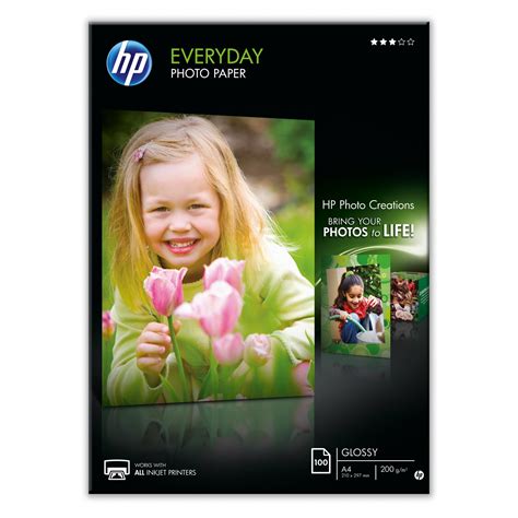 Hp Everyday Glossy Photo Paper A4 Size 100 Sheets
