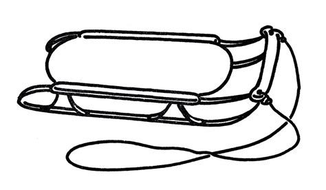 Download in under 30 seconds. Sled Clip Art - Line Drawing - The Graphics Fairy