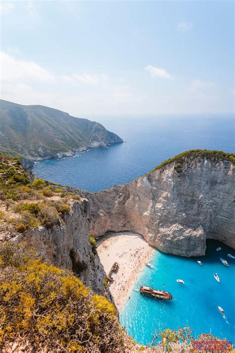 Elevated View Of Shipwreck Beach Zakynthos Greece Royalty Free Image