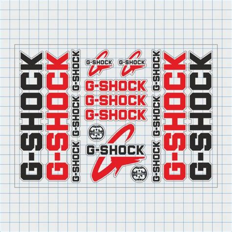 G Shock Logo Set Of Stickers 2 On A Transparent Vinyl Film Casio Watch