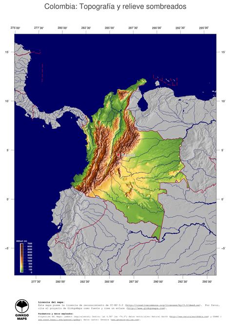Mapa Colombia Mapas Colección Continente América Del Sur Record Colombia