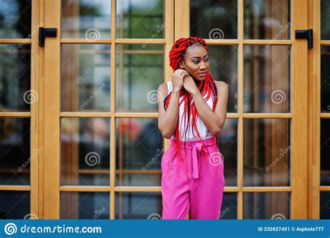 fashionable african american girl with red dreads stock image image of concept lifestyle