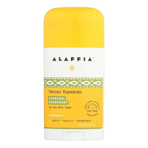 Alaffia Neem Turmeric Deodorant Lemongrass Charcoal Oz Pack Of