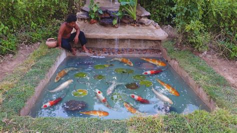 This swimming pool waterfall comprises over 90% of our sales. Build a waterfall fish pond - YouTube