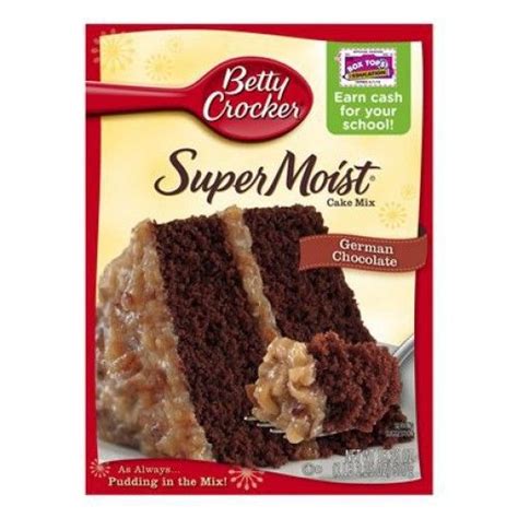 Boxed cake mix contains all the dry ingredients you need to make a batch of cookies. Betty Crocker Cake Mix | Betty Crocker Super Moist German ...