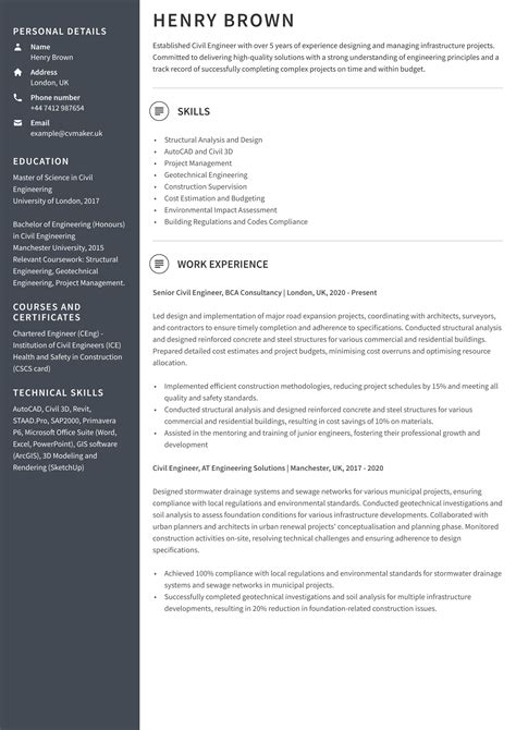 Civil Engineer CV Example 2024 | Expert Writing Guide