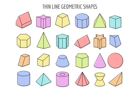 Colorfull 3d Geometry Shapes By Vectortatu