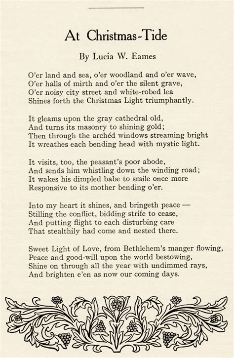 A Christmas Poem By Lucia W Eames The Old Design Shop