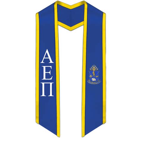 Alpha Epsilon Pi Trimmed Greek Lettered Graduation Stole With Crest