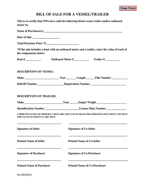 Free Fillable Trailer Bill Of Sale Form ⇒ Pdf Templates