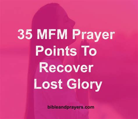 35 Mfm Prayer Points To Recover Lost Glory