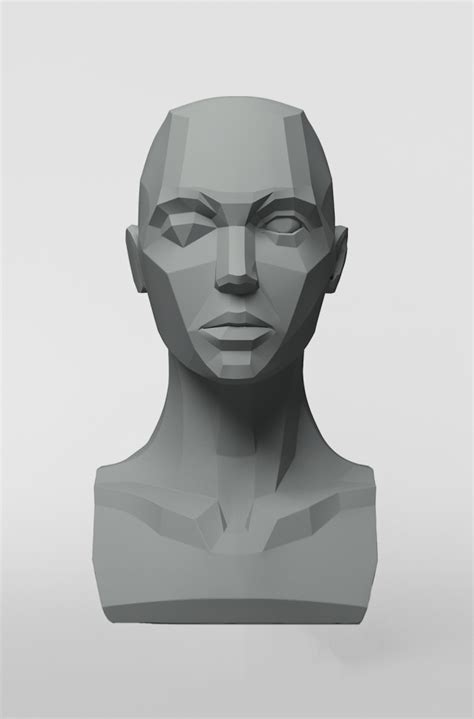 3dtotal Anatomy Female Planar Bust Face Structure Drawing
