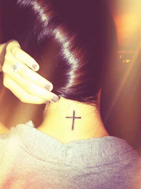Ensure that you select an area where the tattoo is beautifully reflected. Back of the neck cross tattoo | tattoos | Pinterest