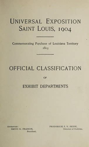 Official Classification Of Exhibit Departments 1904 Edition Open
