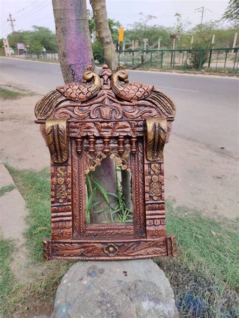 Indian Carved And Painted Peacock Design Jharokha Rajasthani Etsy