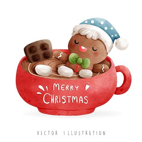 Premium Vector Christmas Gingerbread Man Vector Illustration