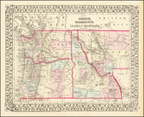 Map Of Oregon Washington Idaho And Part Of Montana Barry Lawrence