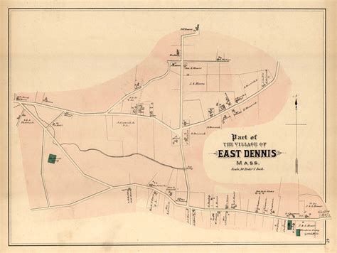 Walkers 1880 Map Of Part Of The Village Of East Dennis Mass By Geo H