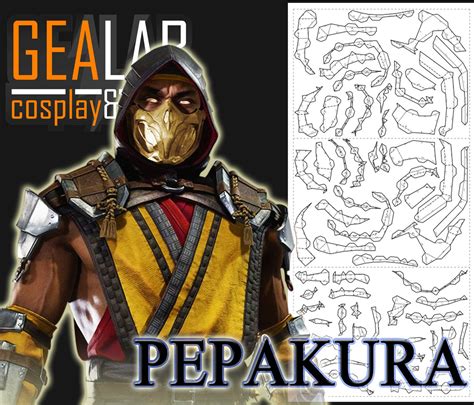 Mk11 Scorpion Mask Pepakura Pdf And Pdo Templates For Foam Etsy México