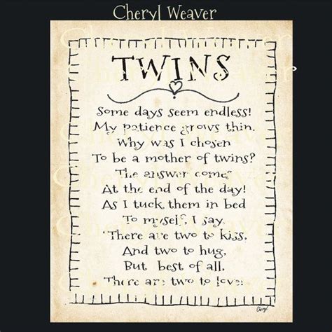 Twins Poem 8 By 10 Inch Original Primitive Folk By Cherylweaver Twin