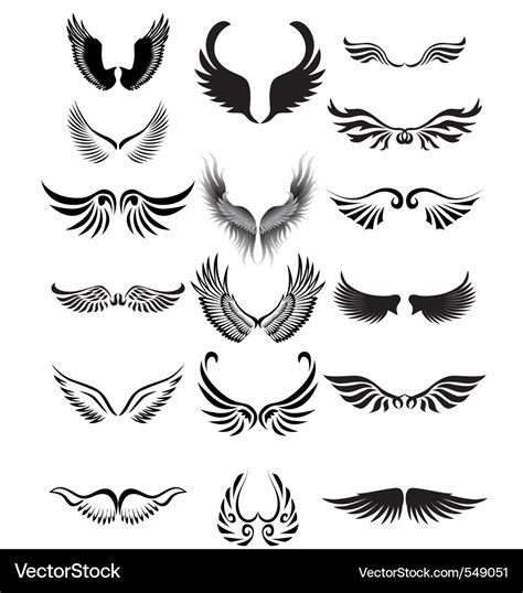 Wings Silhouette Royalty Free Vector Image Vectorstock