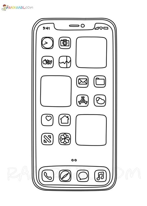 Iphone Coloring Pages Free Printable New Images กล่องกระดาษ งาน