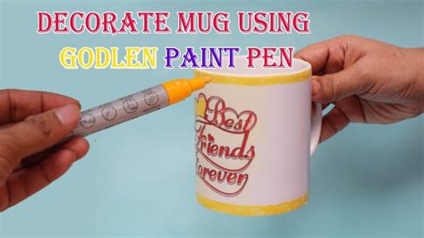 How To Decorate A Mug At Home Using Golden Paint Pen Diy Custom