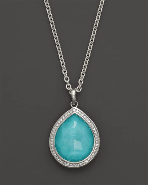 Ippolita Sterling Silver Stella Teardrop Pendant Necklace In Turquoise